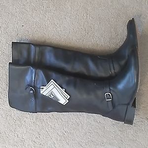 Women's Frye Leather Black Riding Boots New with Tags, Size 5.5